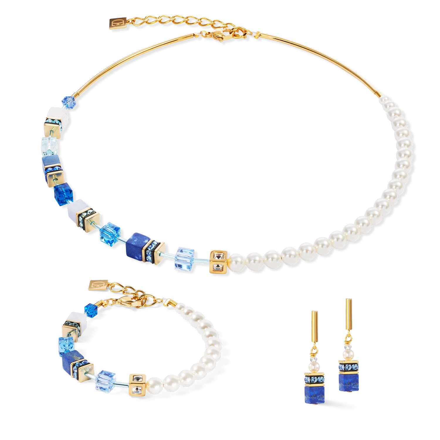 GeoCUBE® Precious Fusion Pearls bracelet blue - Image 3