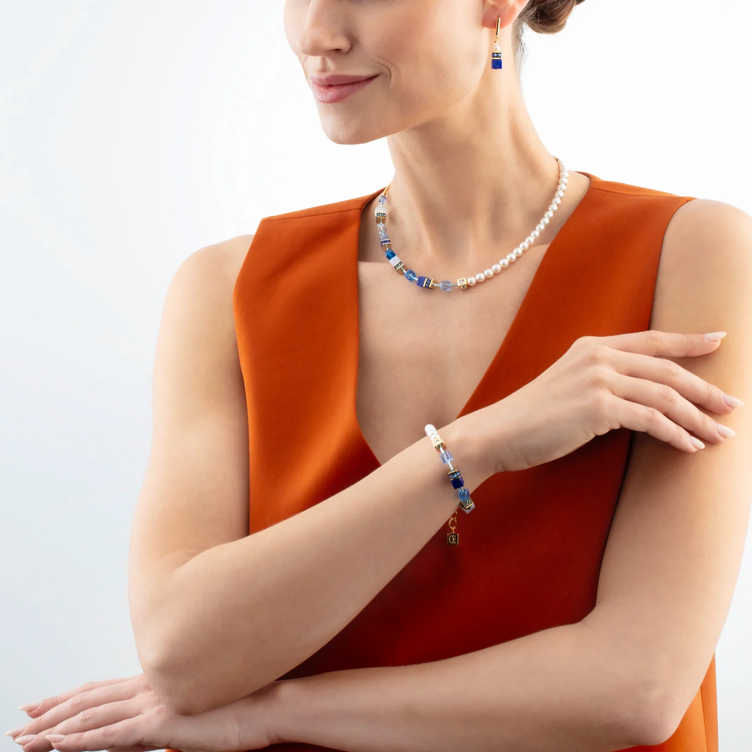 GeoCUBE® Precious Fusion Pearls bracelet blue - Image 4