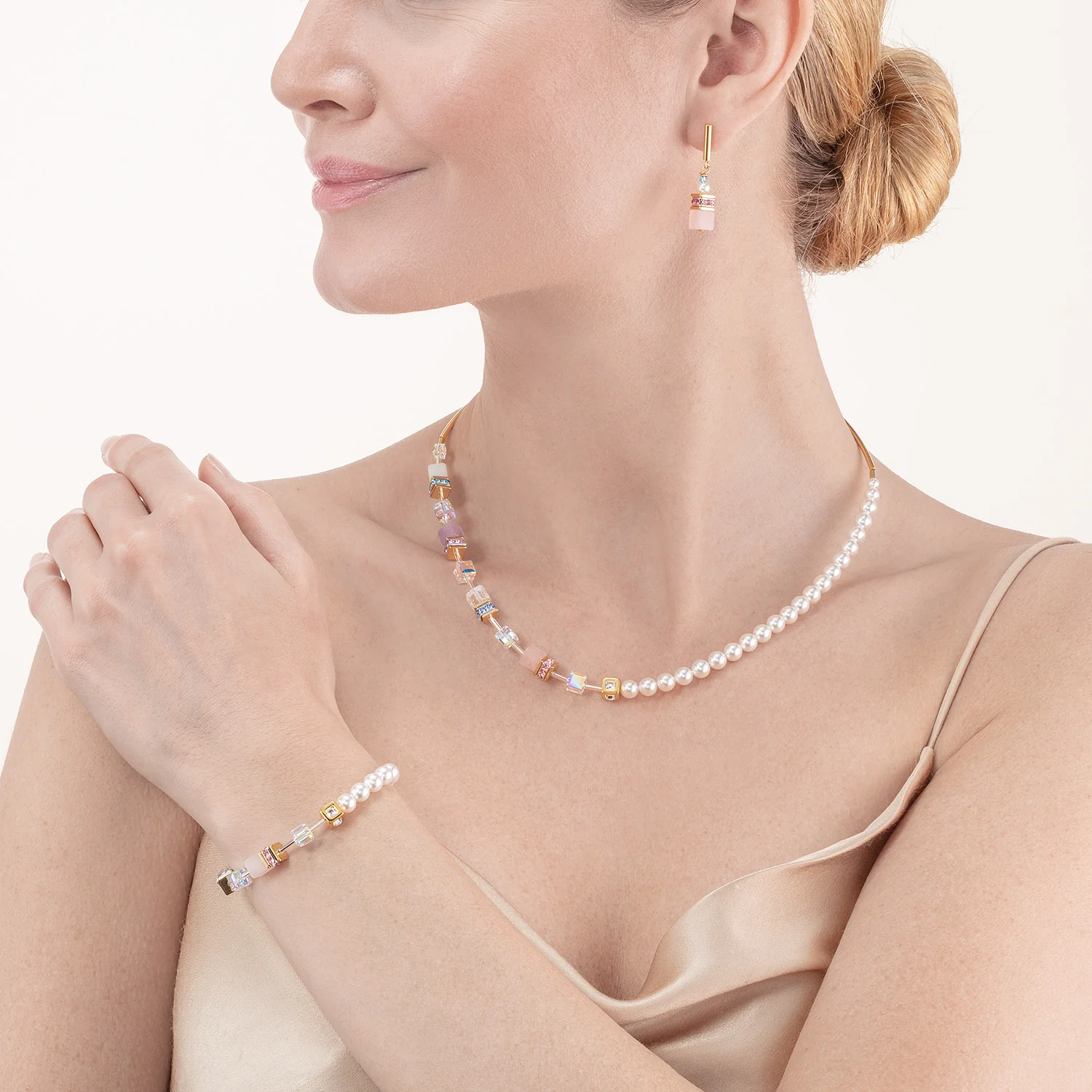 GeoCUBE® Precious Fusion Pearls bracelet multicolour pastel - Image 4