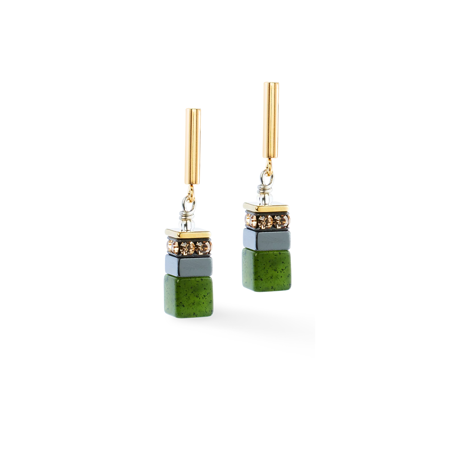 GeoCUBE® Precious Motion earrings Forest Light gold - Image 2