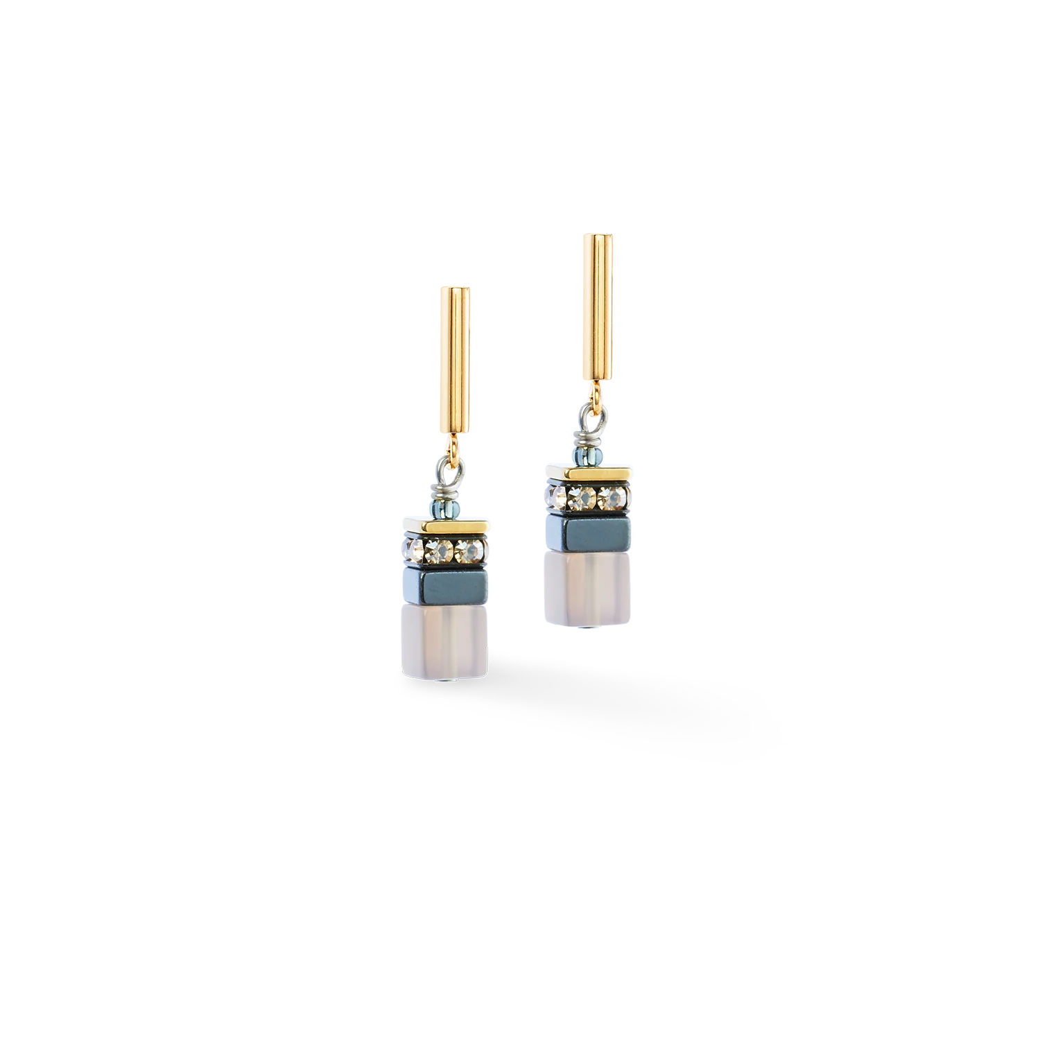 GeoCUBE® Precious Motion earrings Stone Whisper gold