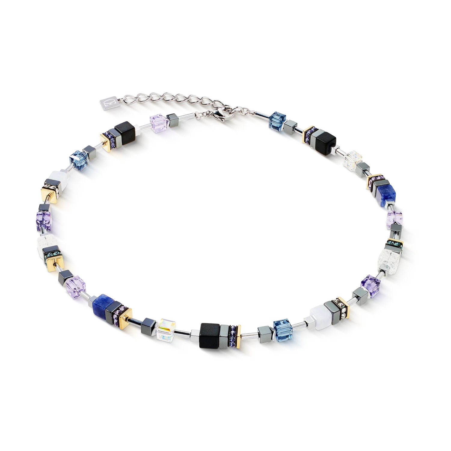 GeoCUBE® Precious Motion necklace Blue Moon Bicolour