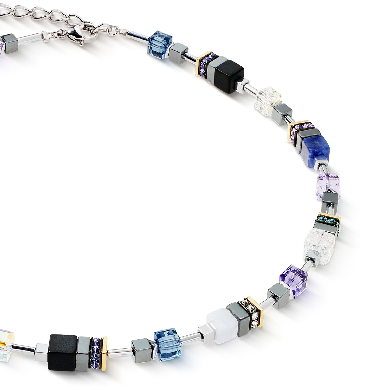 GeoCUBE® Precious Motion necklace Blue Moon Bicolour - Image 2