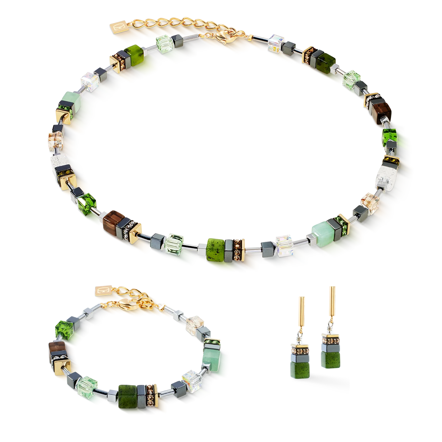GeoCUBE® Precious Motion necklace Forest Light gold - Image 3
