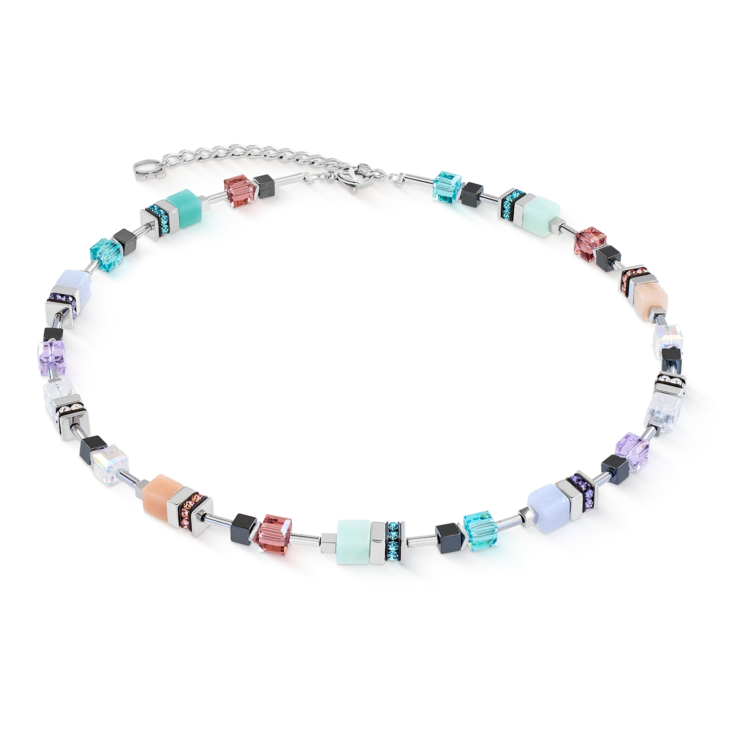 GeoCUBE® Precious Motion necklace Sorbet silver