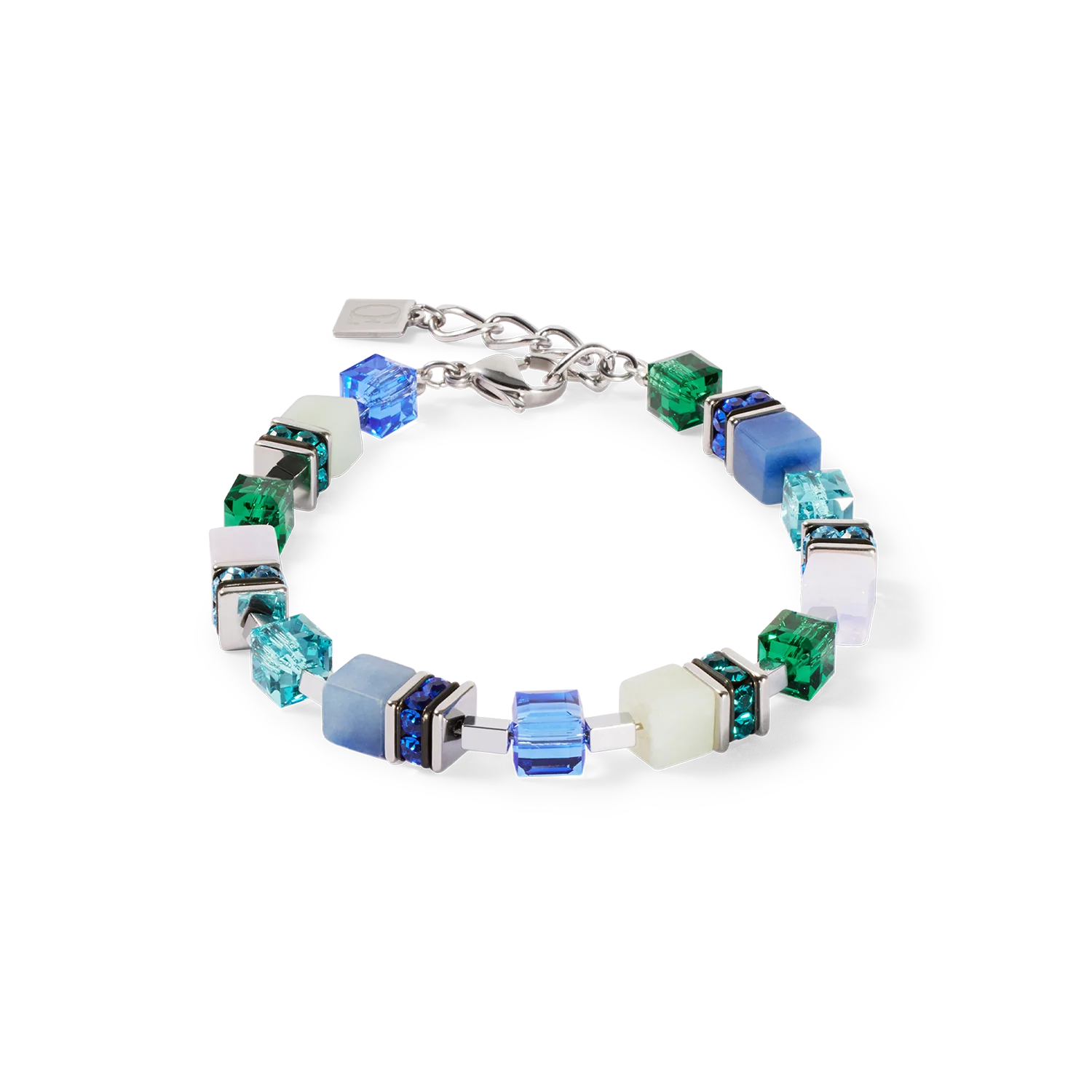 GeoCUBE® Precious Statement bracelet silver-ocean