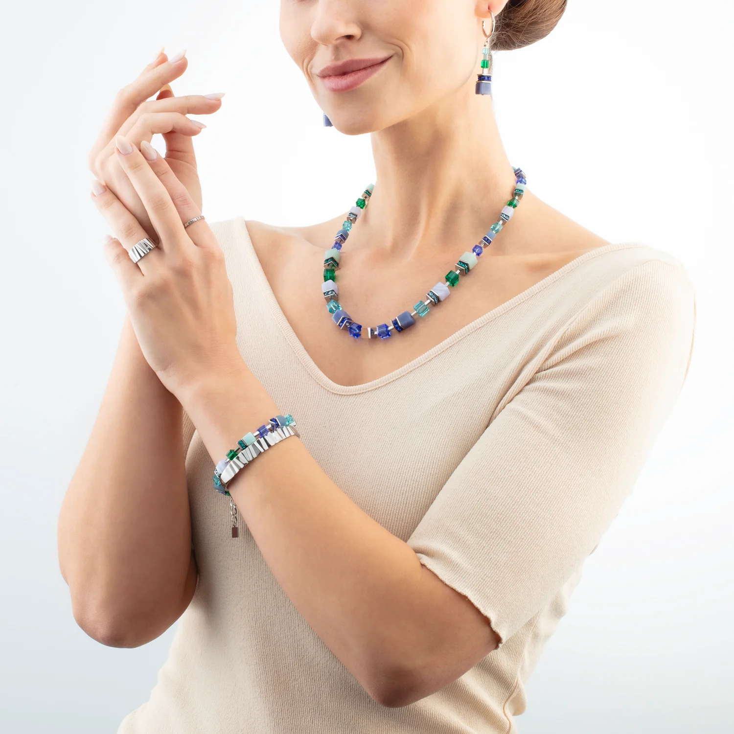 GeoCUBE® Precious Statement bracelet silver-ocean - Image 4