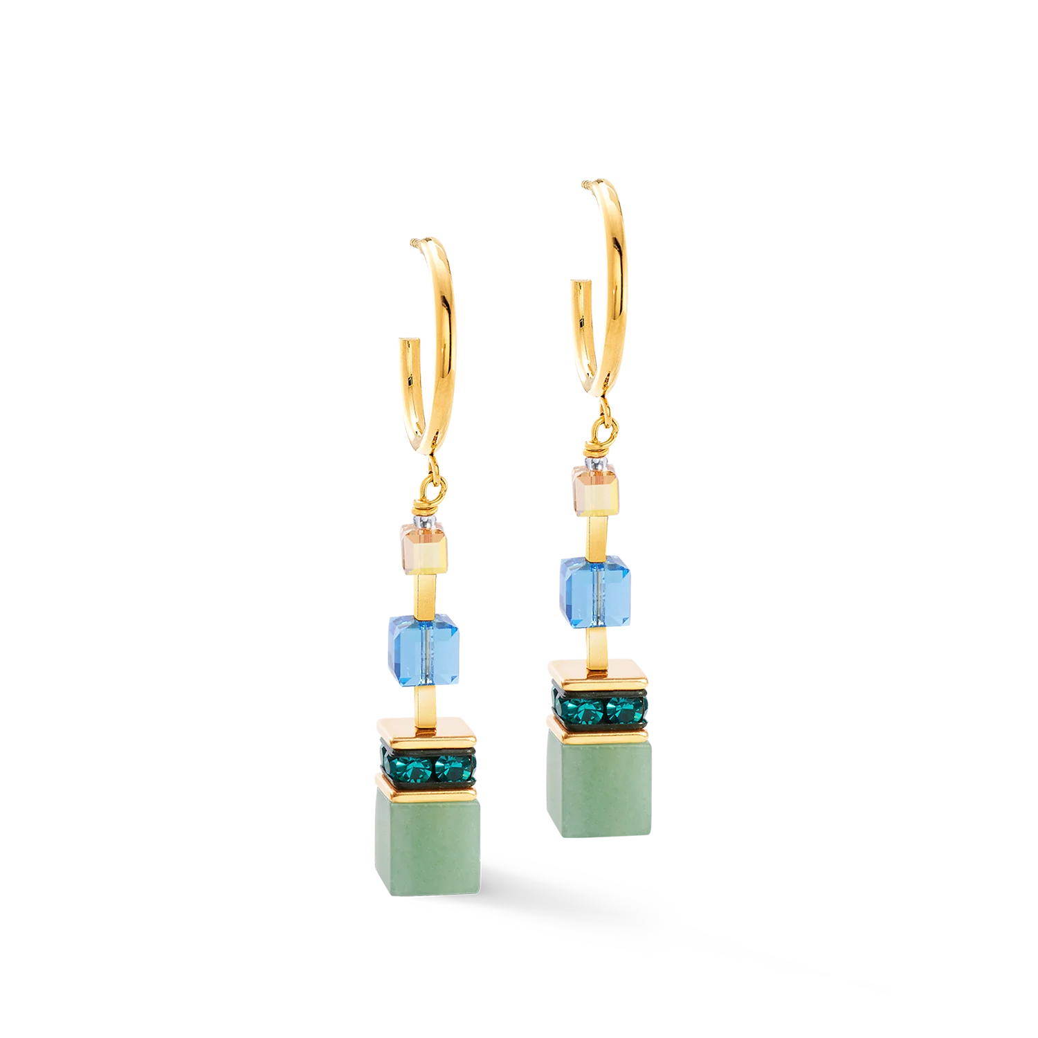 GeoCUBE® Precious Statement earrings gold-spring