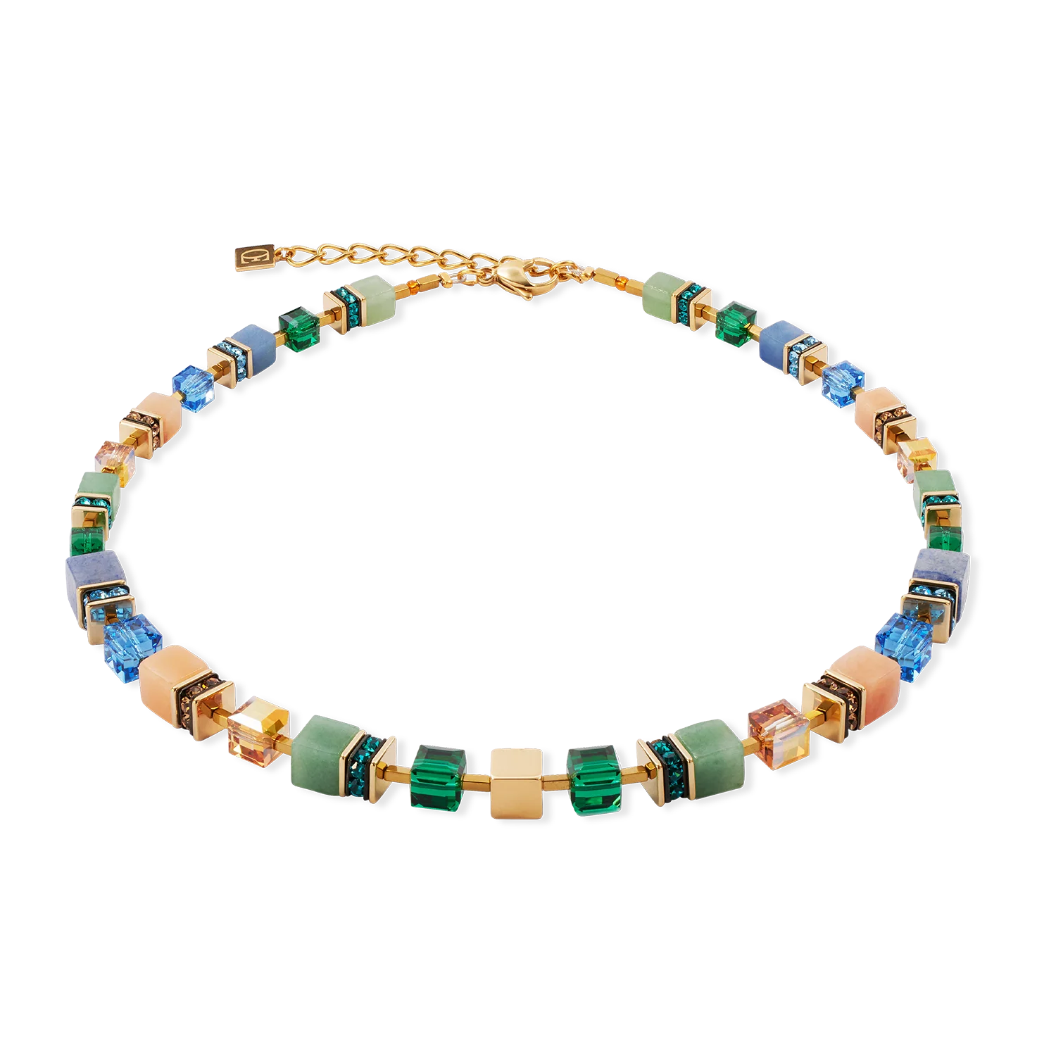 GeoCUBE® Precious Statement necklace gold-spring