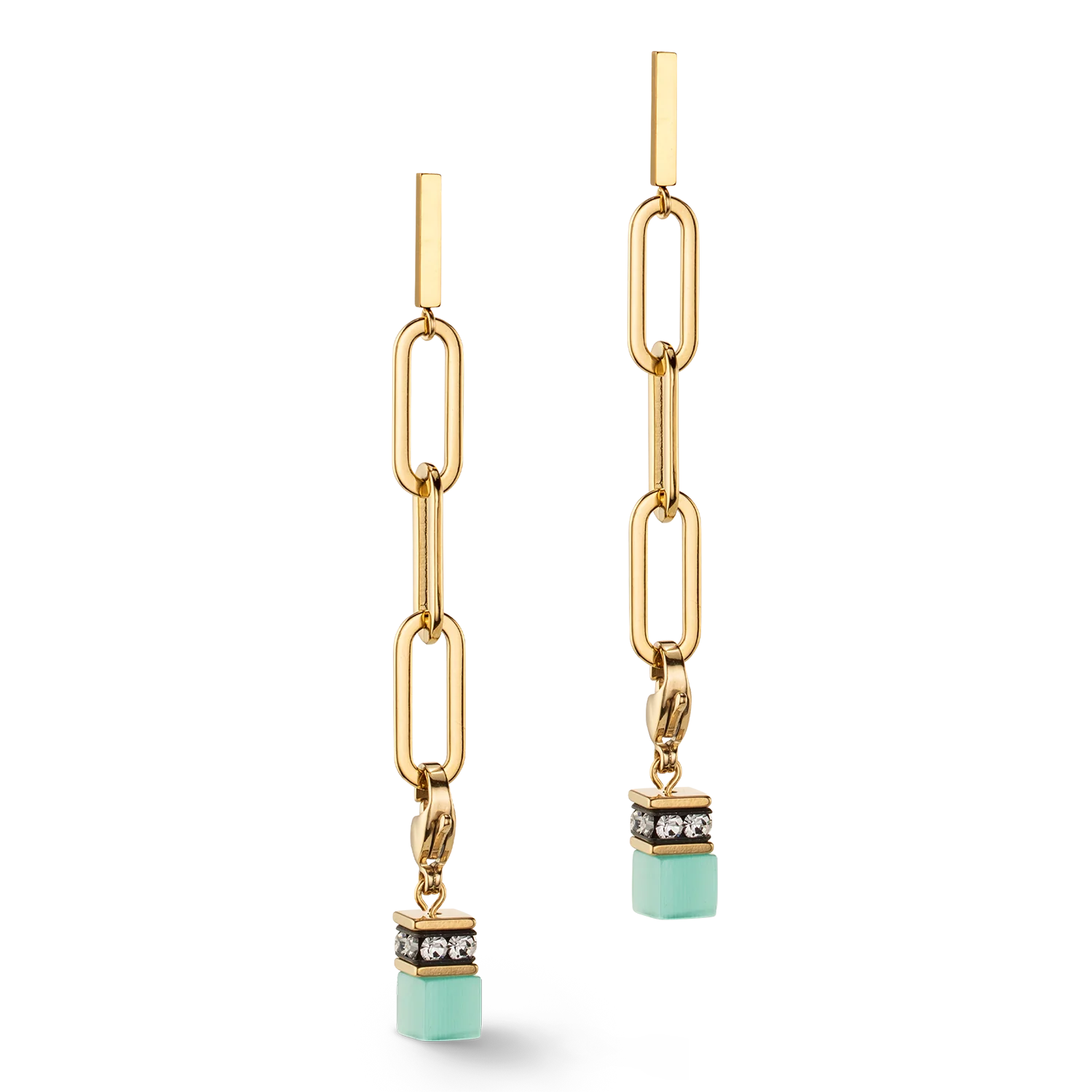 Happy Iconic Cube charm earrings gold pastel - Image 2