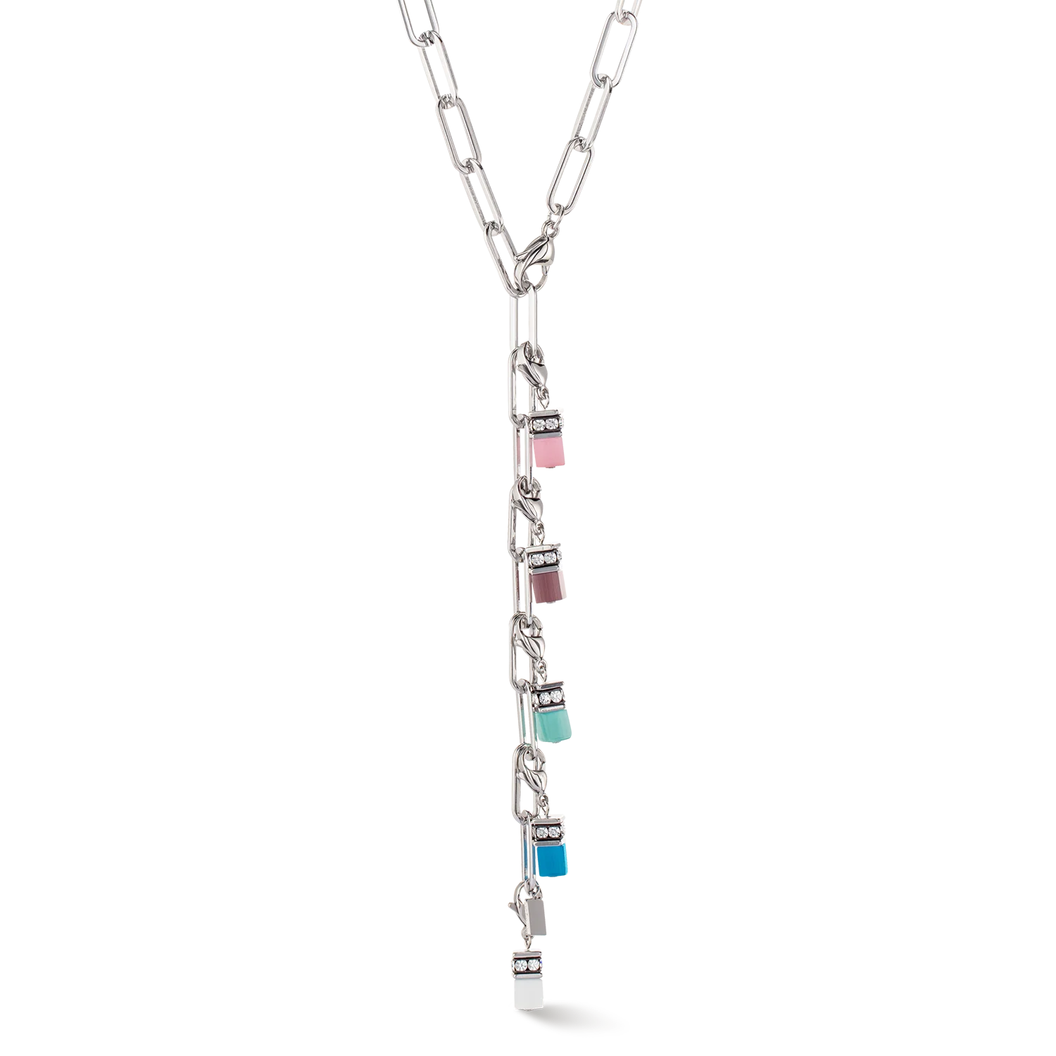 Happy Iconic Cube charm necklace silver pastel - Image 2