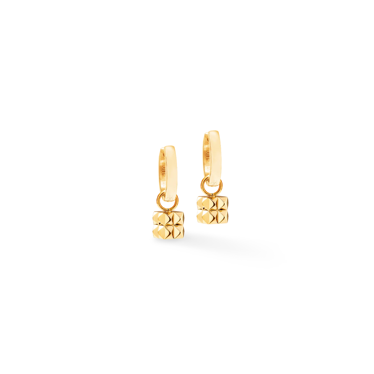 Hoop Earrings Spikes Cube gold