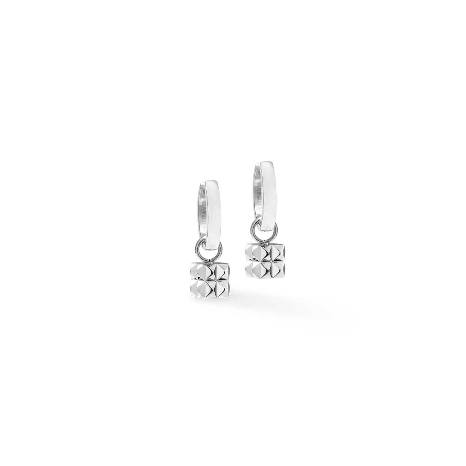 Hoop Earrings Spikes Cube silver - Image 2