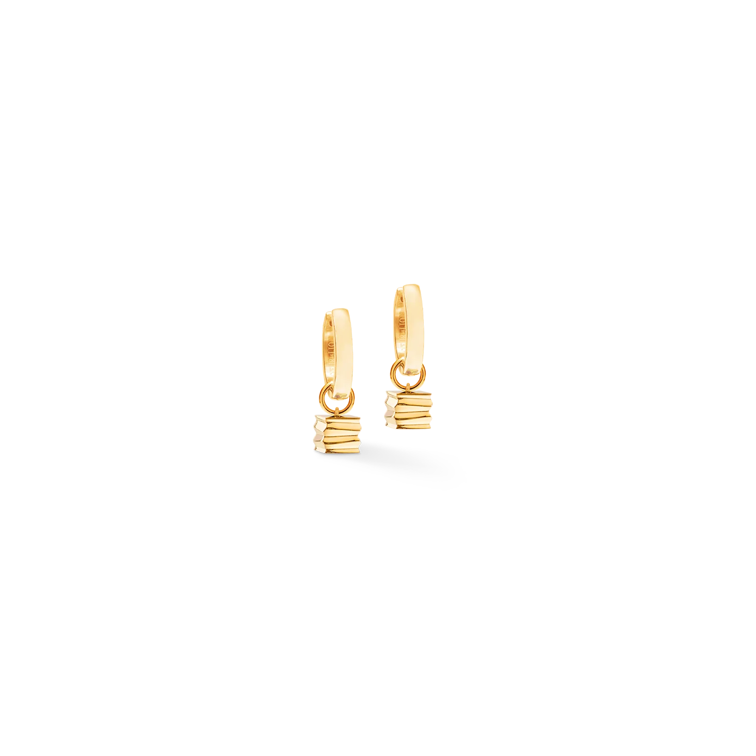 Hoop Earrings Wave Cube gold