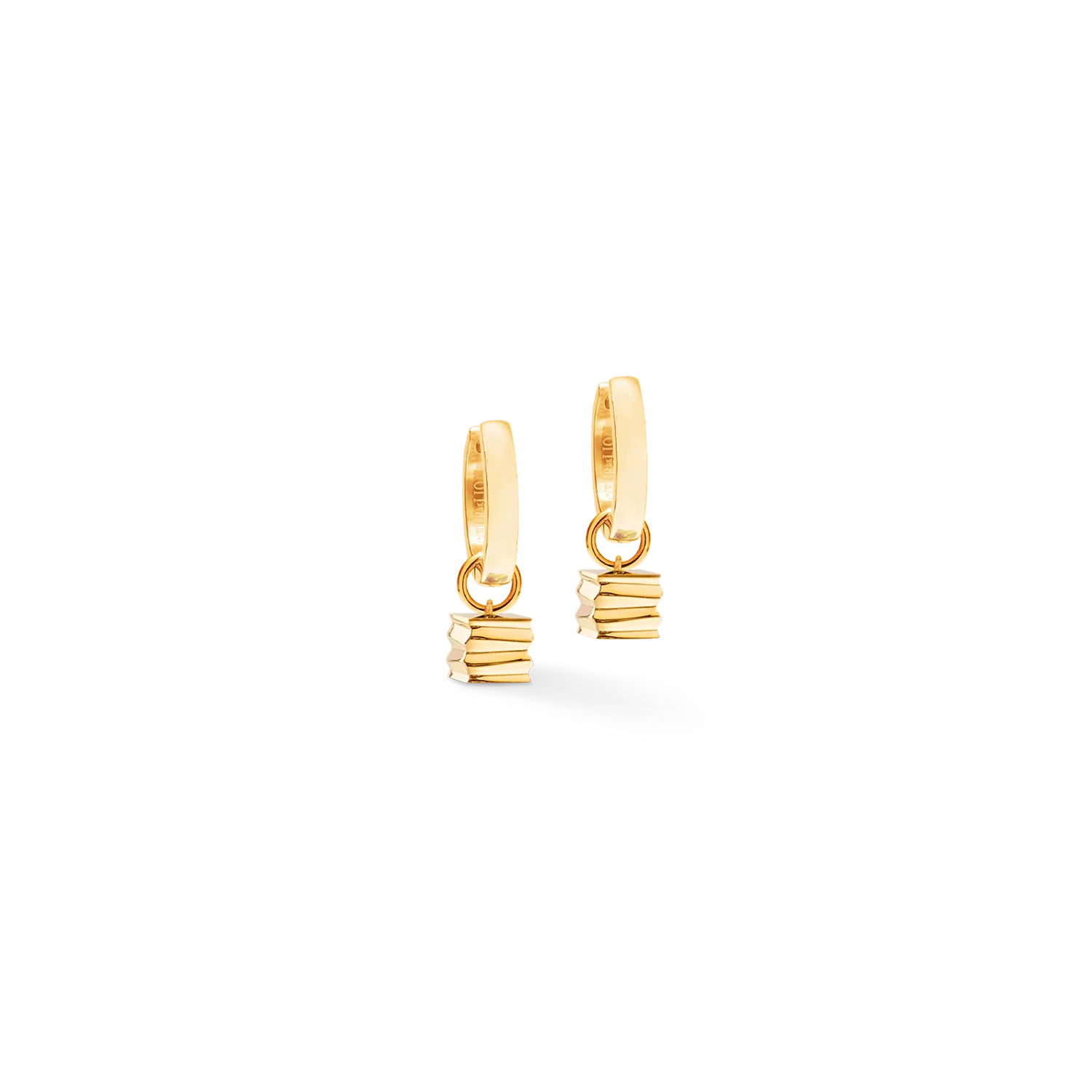 Hoop Earrings Wave Cube gold - Image 2