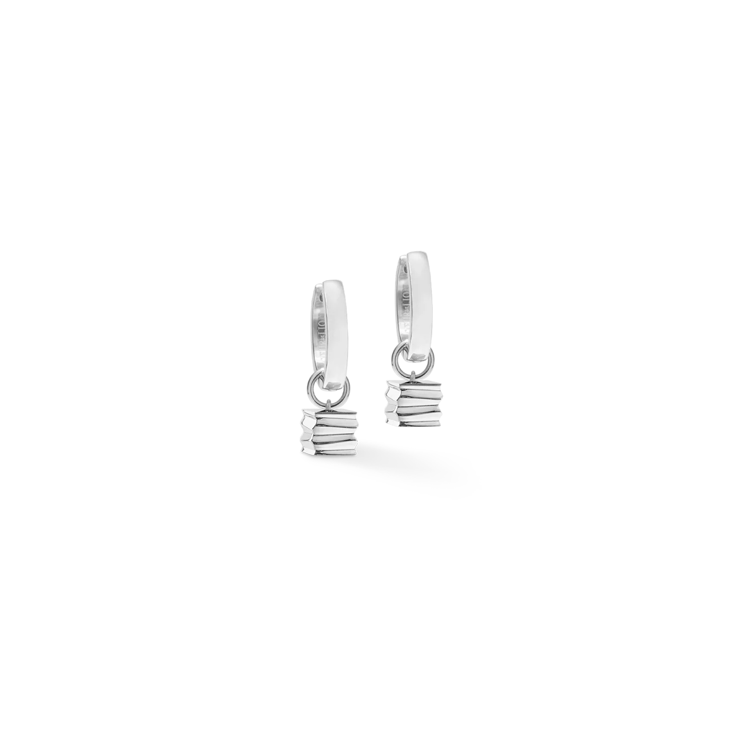 Hoop Earrings Wave Cube silver - Image 2