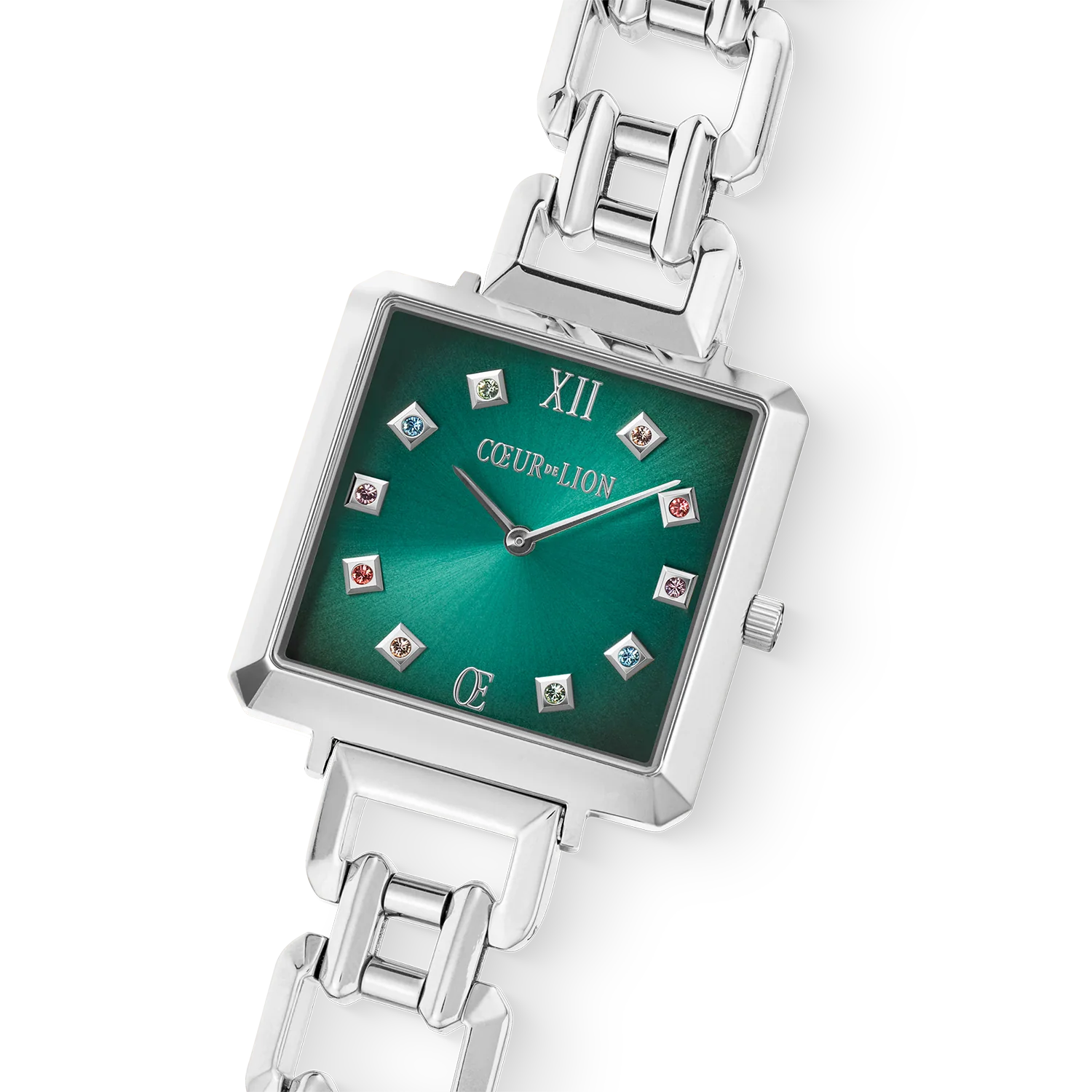 Iconic Cube Statement Watch Turquoise Glaze silver - Image 2