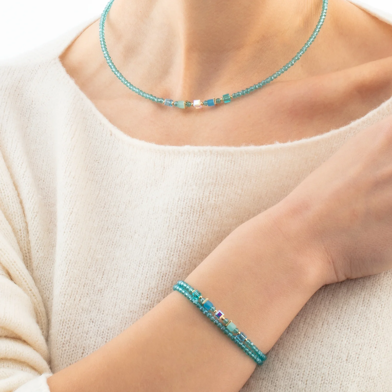 Joyful Colours Update Bracelet gold-turquoise - Image 4