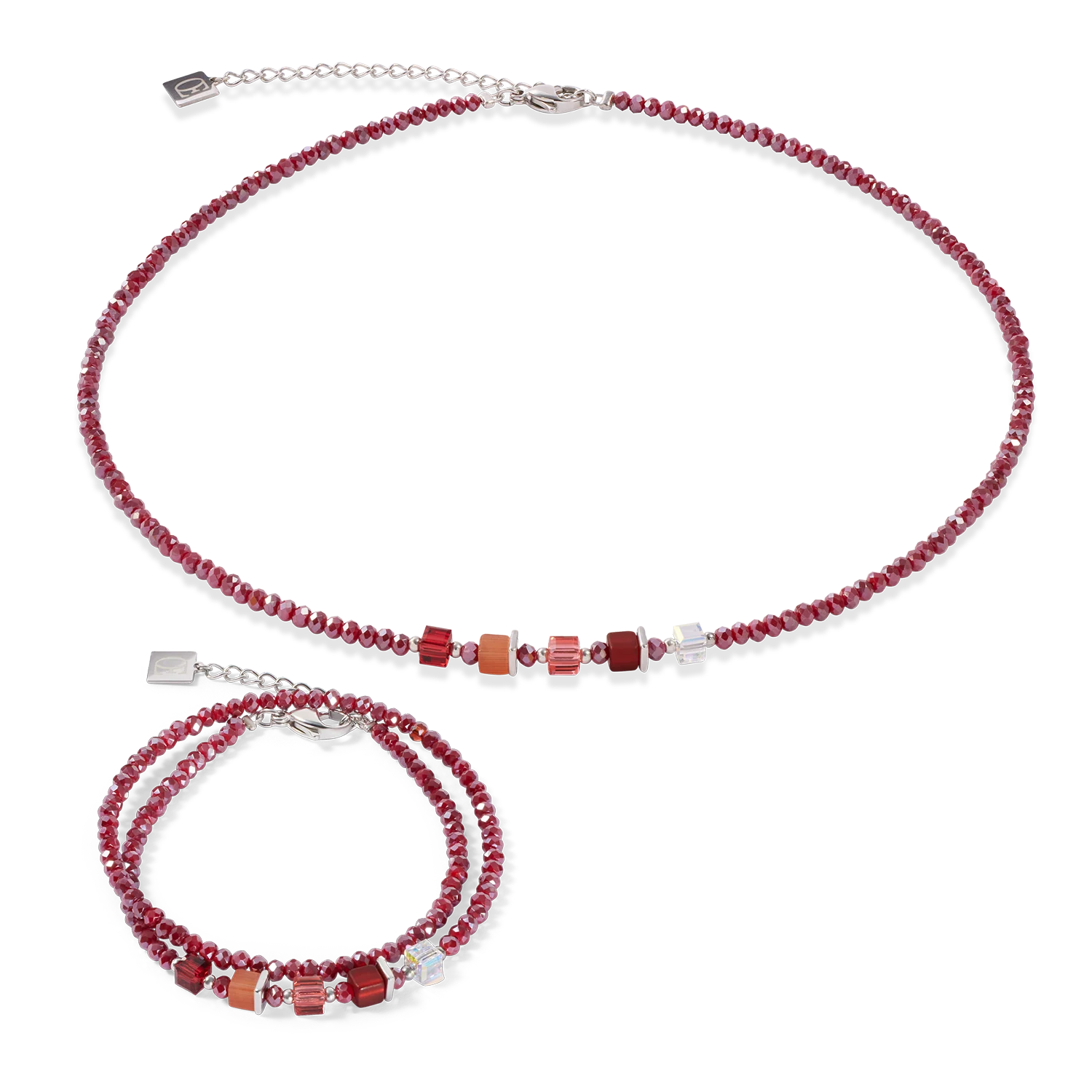 Joyful Colours Update Necklace silver-red - Image 3