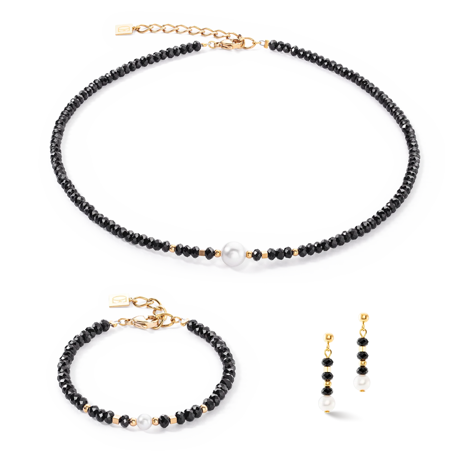 Mystic Pearl earrings gold-black - Image 3