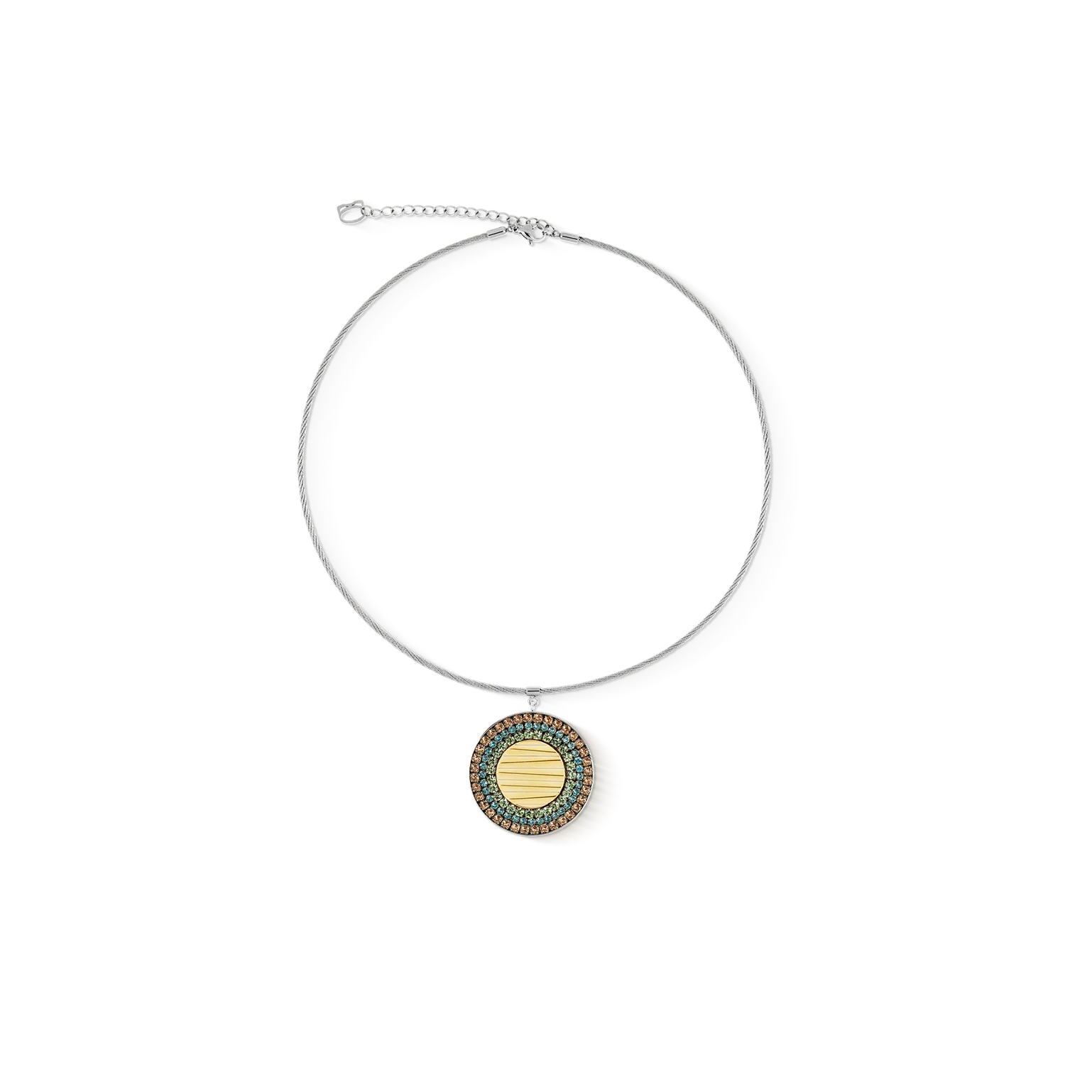 Necklace Amulet Glam Waves silver multicolour pastel