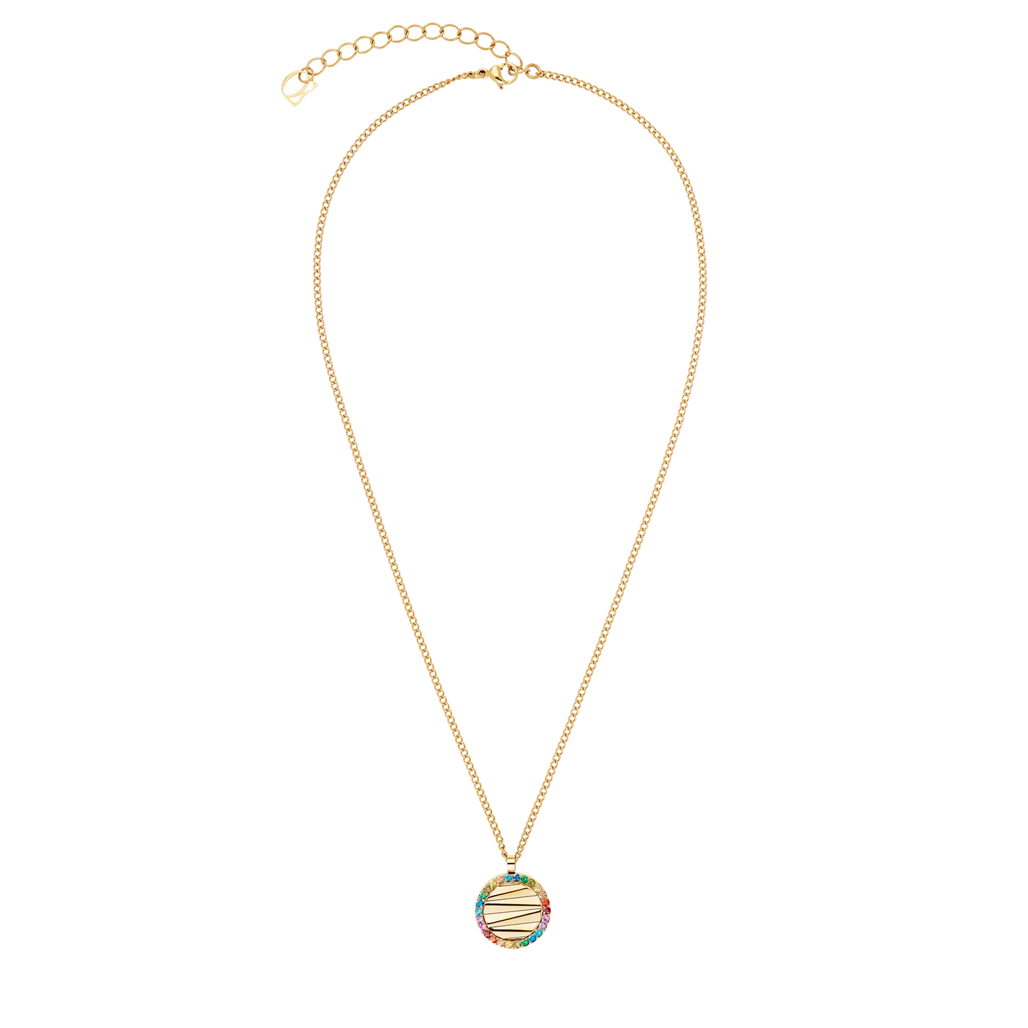 Necklace Amulet Mini Waves gold-rainbow