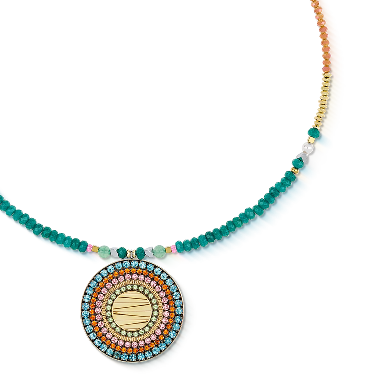 Necklace Amulet Modern Future gold multicolour Boho - Image 2