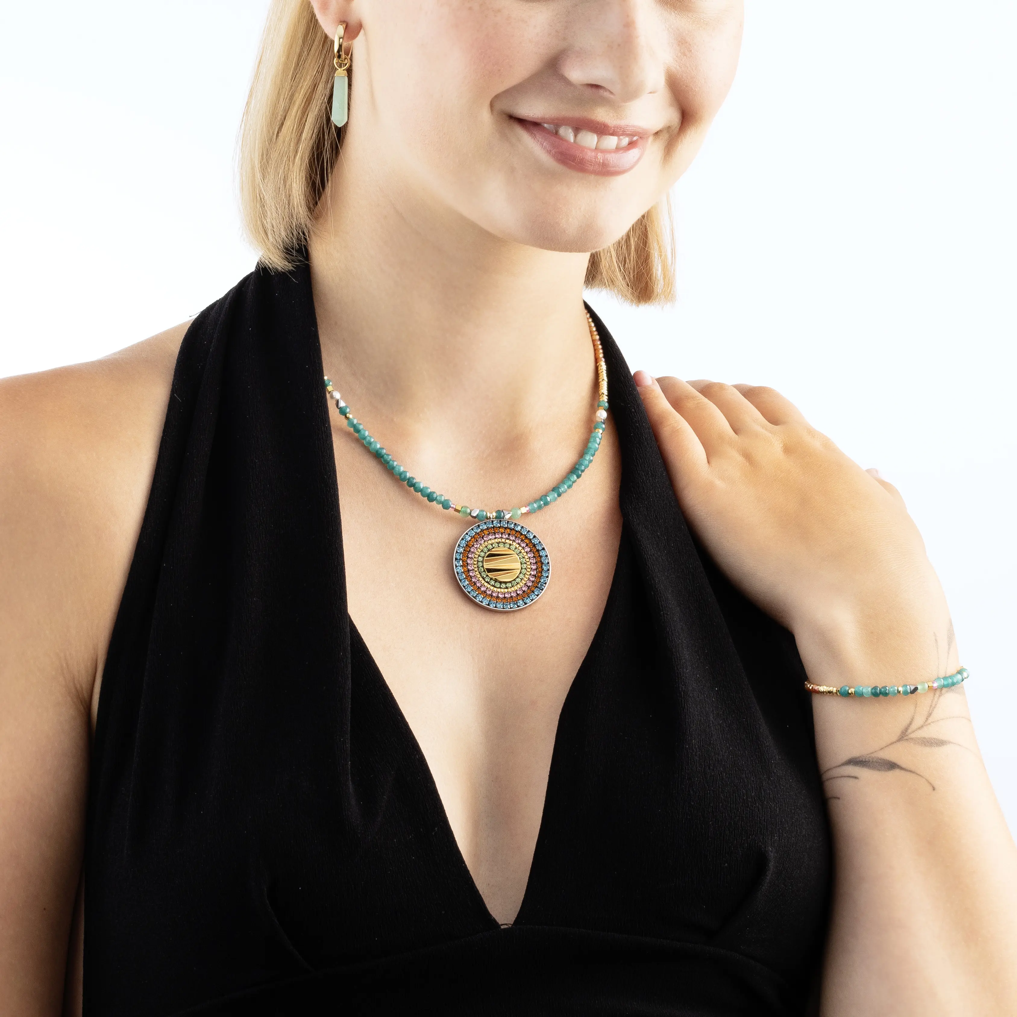 Necklace Amulet Modern Future gold multicolour Boho - Image 5