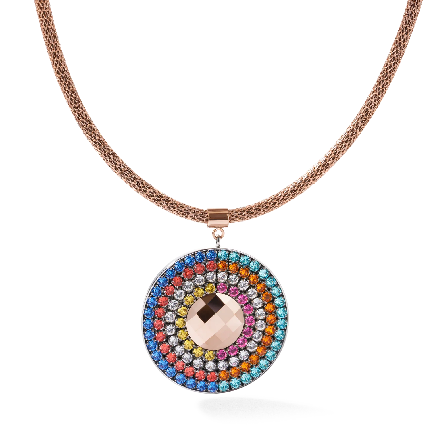 Necklace Amulet small Crystals & mesh multicolour - Image 4
