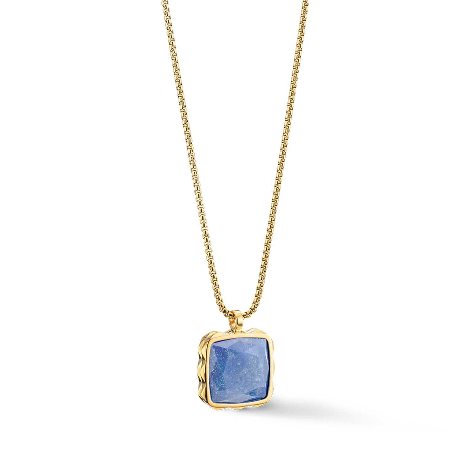 Necklace Amulet Spikes Square Aventurine gold-blue - Image 2
