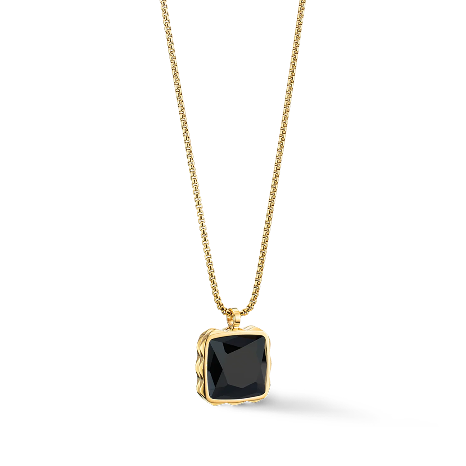 Necklace Amulet Spikes Square Onyx gold-black - Image 2
