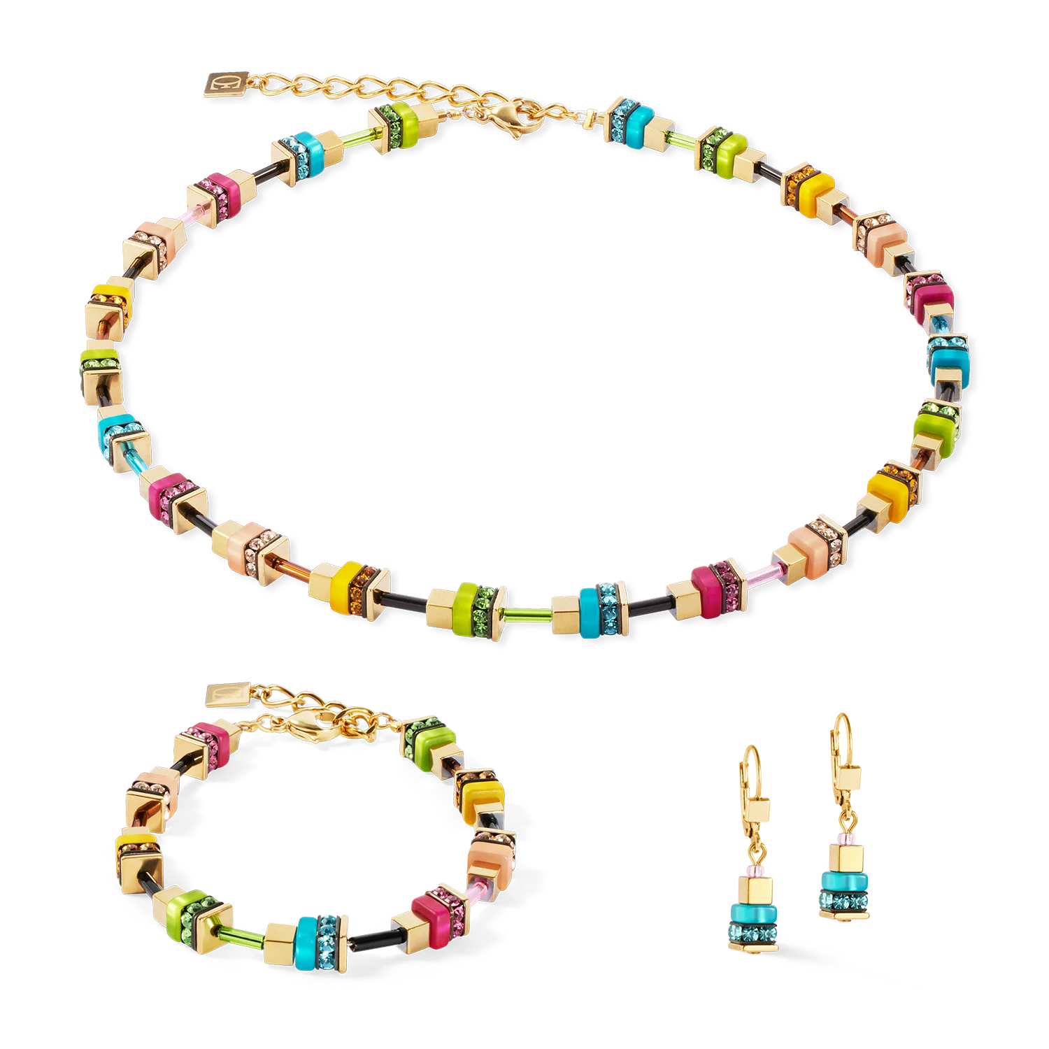 Necklace Boho Sunset Cube rainbow - Image 3