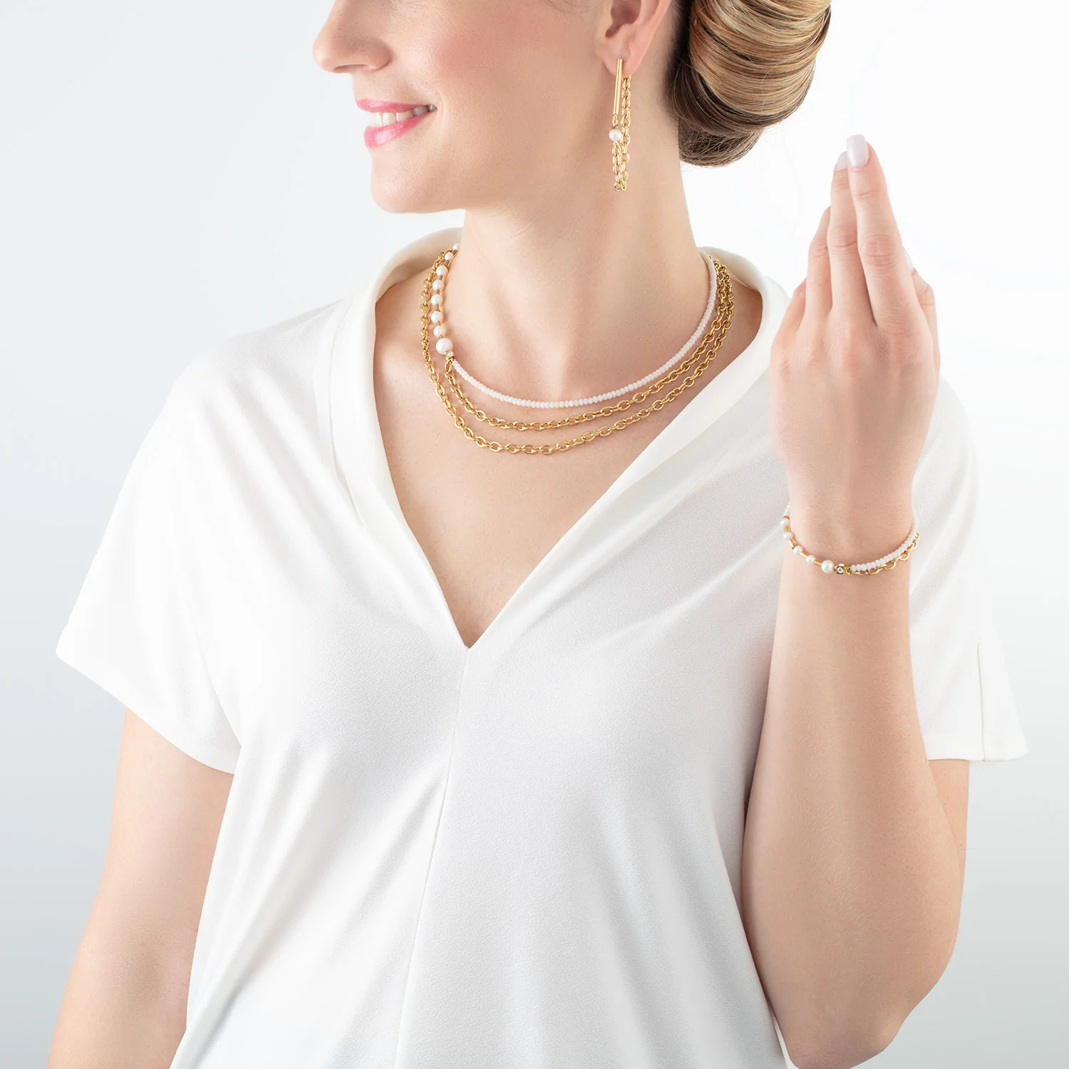 Necklace Chain & Pearl Fever white-gold - Image 4