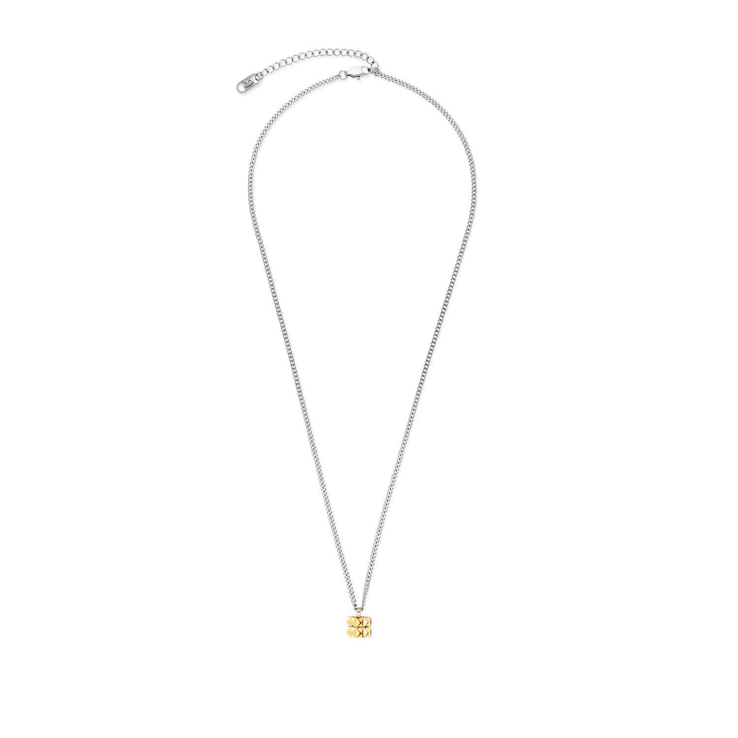 Necklace Chain Spikes Cube Solo gold-silver