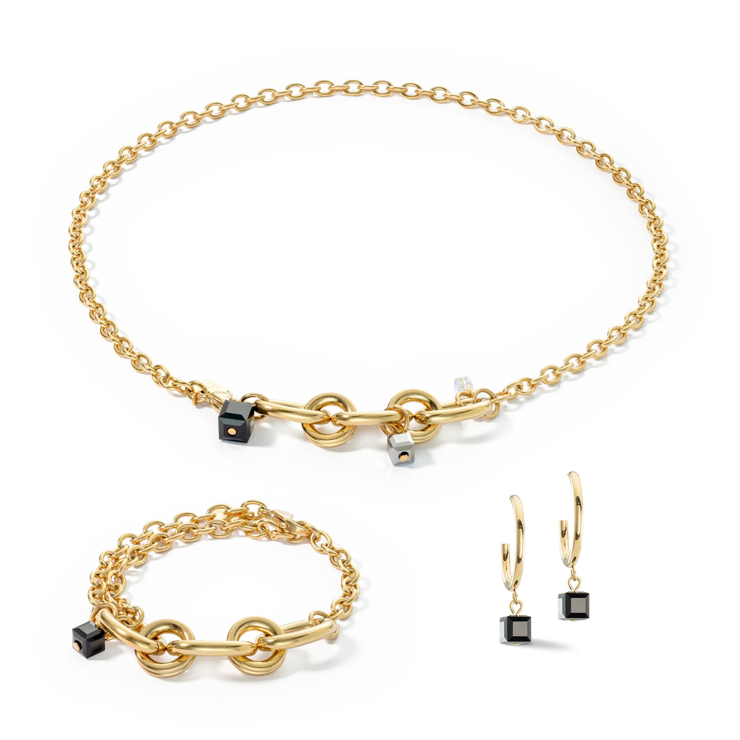 Necklace Chunky Chain gold-black - Image 3