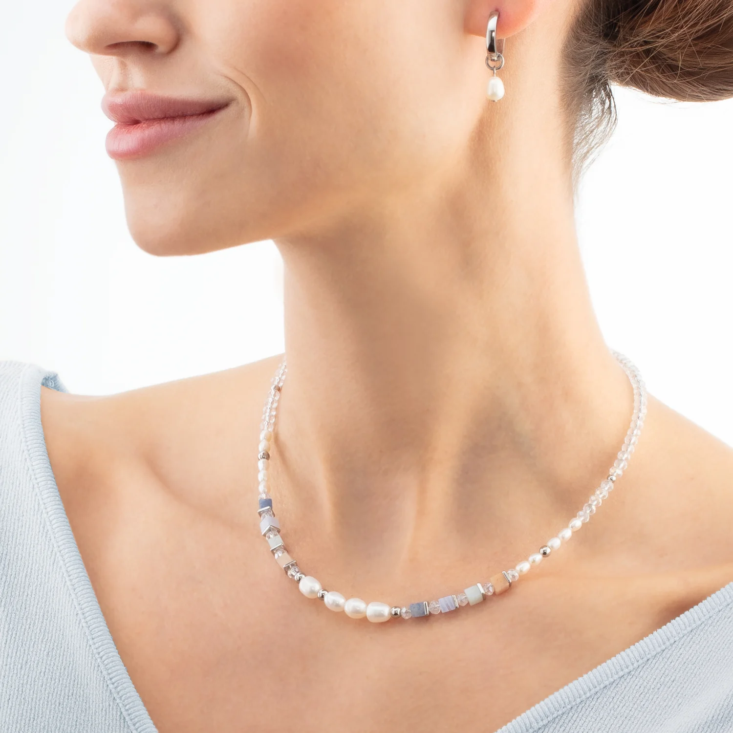 Necklace Cosmic Pearls soft silver - Image 4
