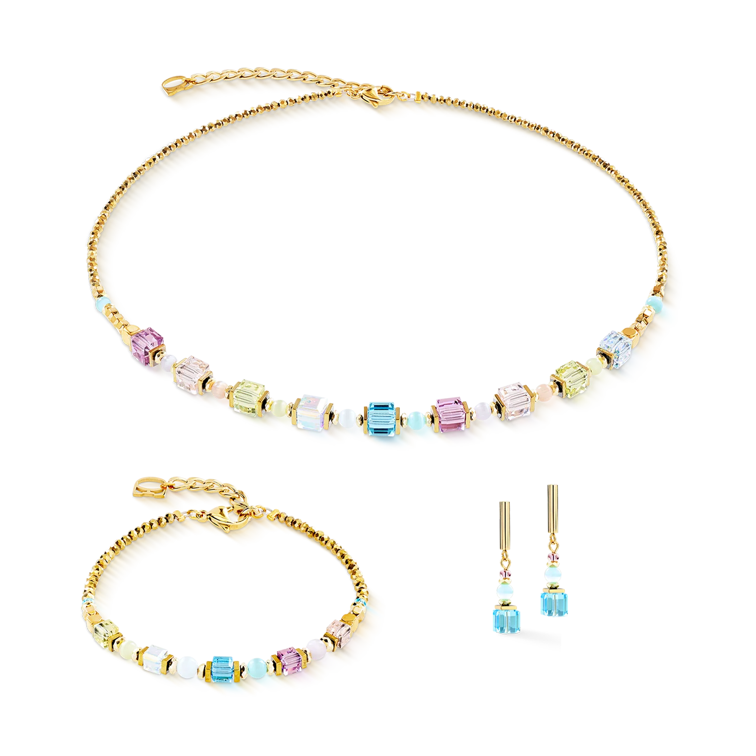 Necklace Cube Aura pastel gold - Image 3