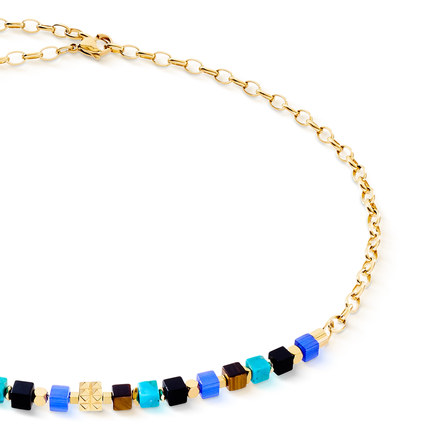 Necklace Cube Mosaic Lagoon gold - Image 2