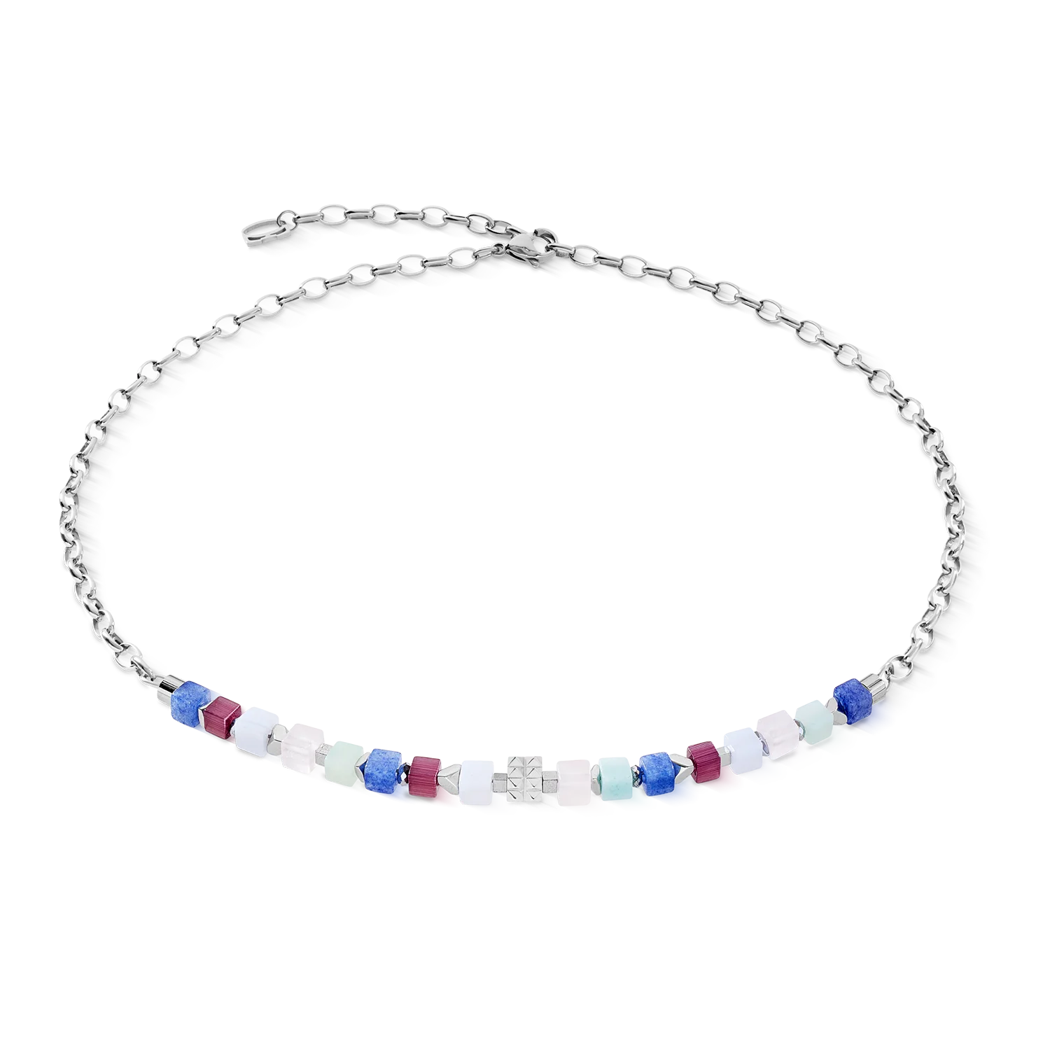 Necklace Cube Mosaic Lumina silver