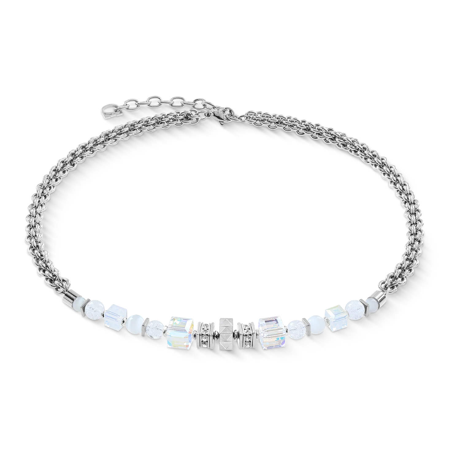 Necklace Cube Nexus silver-white