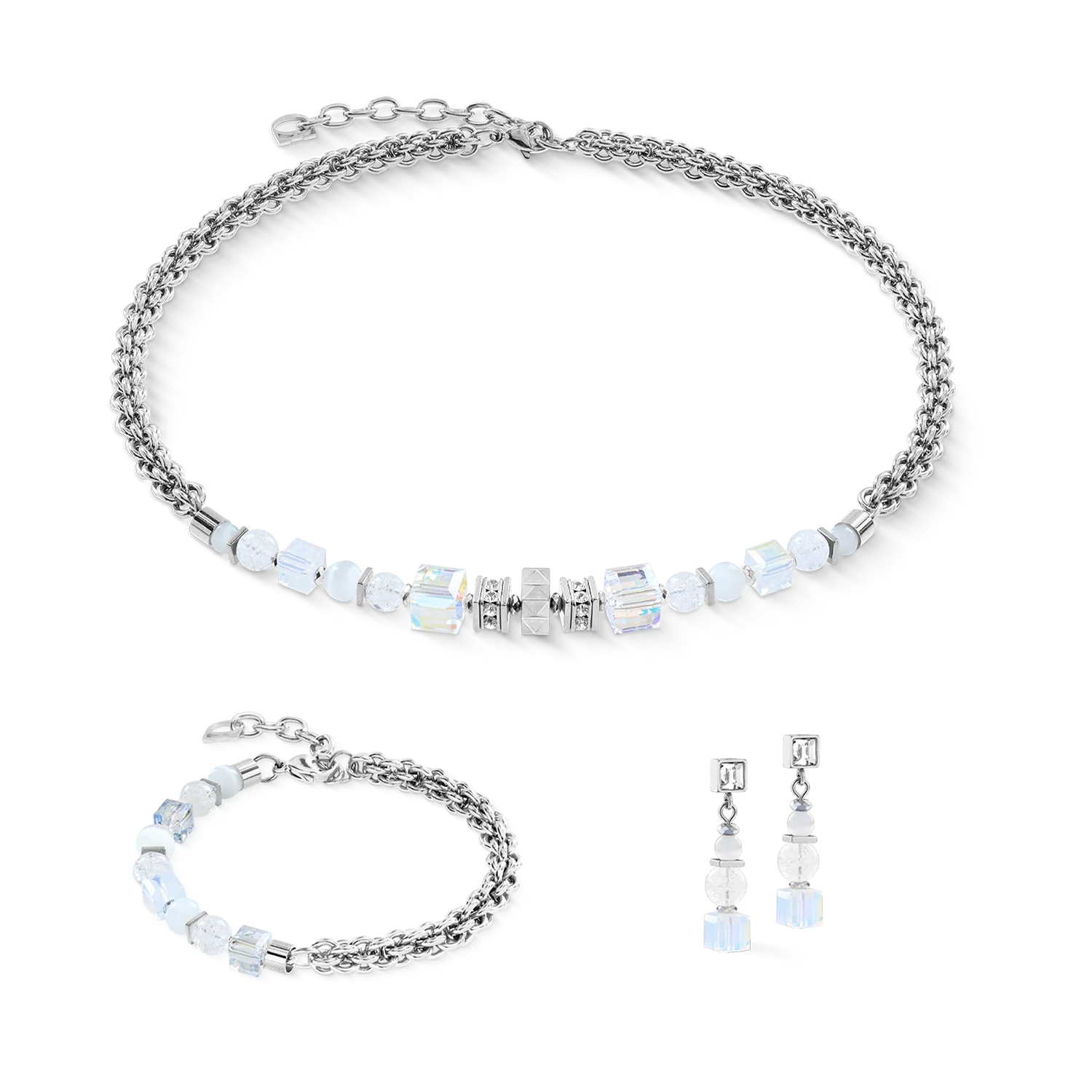 Necklace Cube Nexus silver-white - Image 3