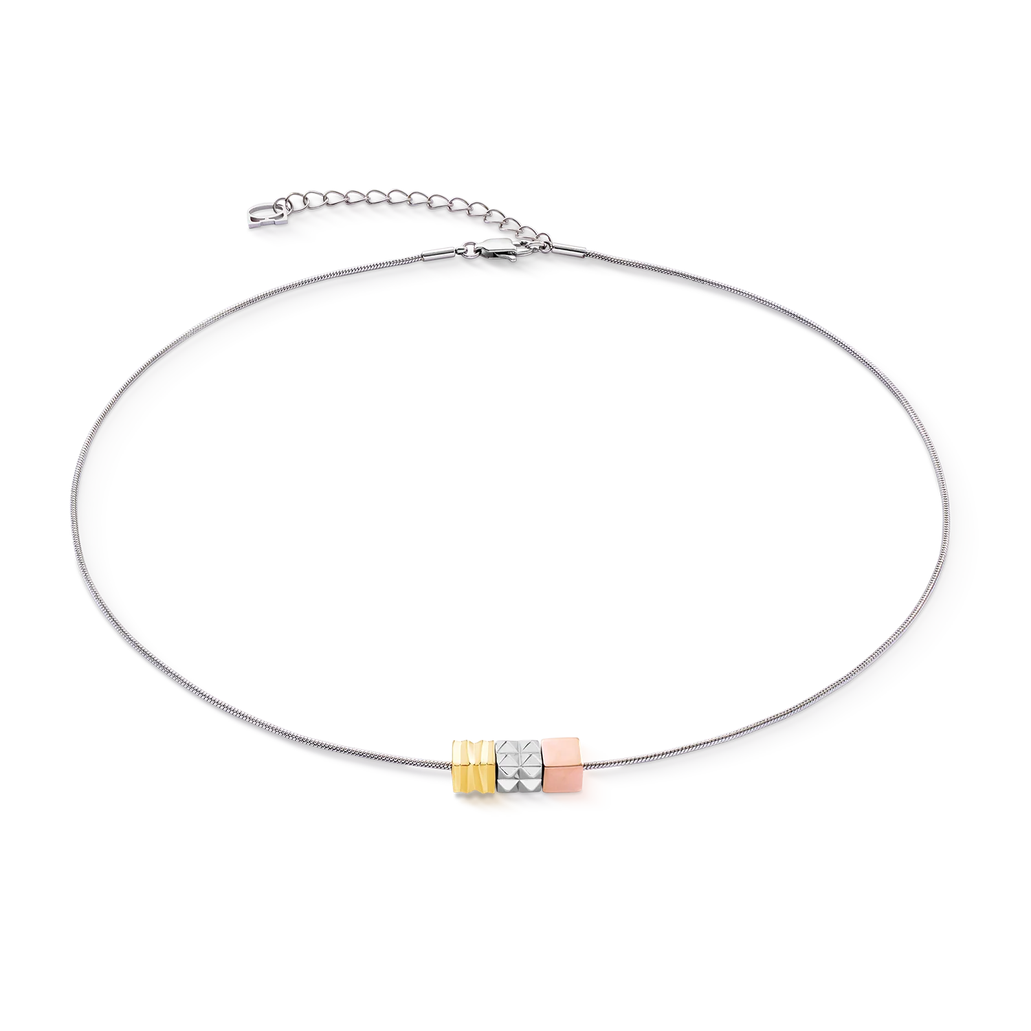 Necklace Cube Trio Facets Snake tricolour