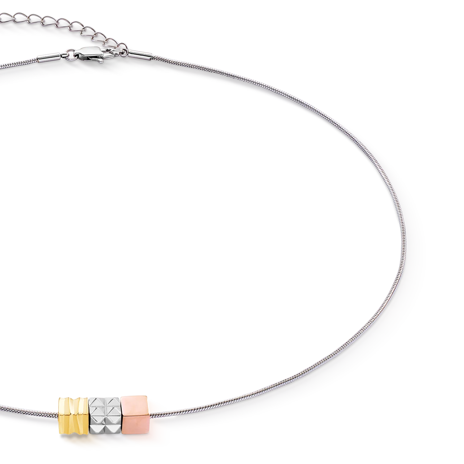 Necklace Cube Trio Facets Snake tricolour - Image 2