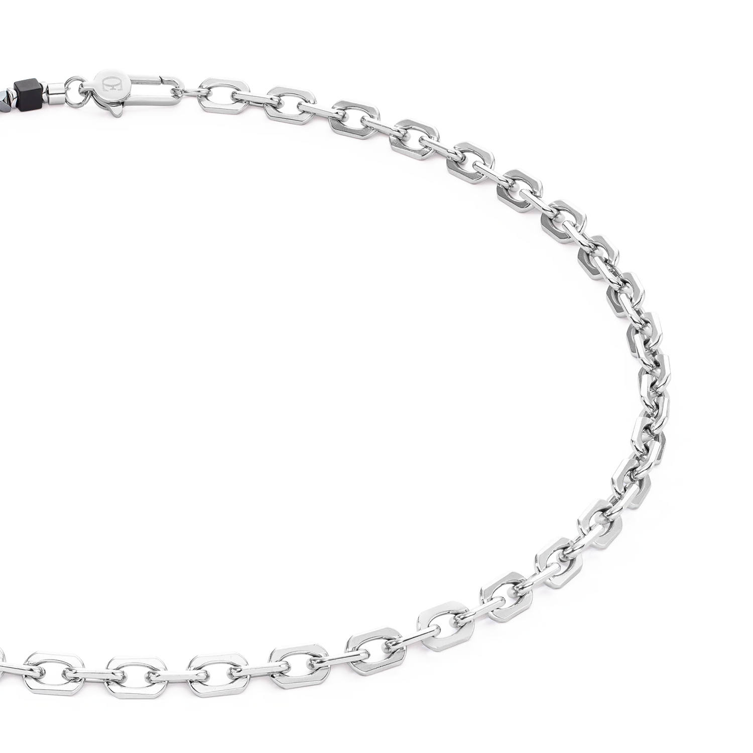 Necklace Cubes Fusion link chain black - Image 2
