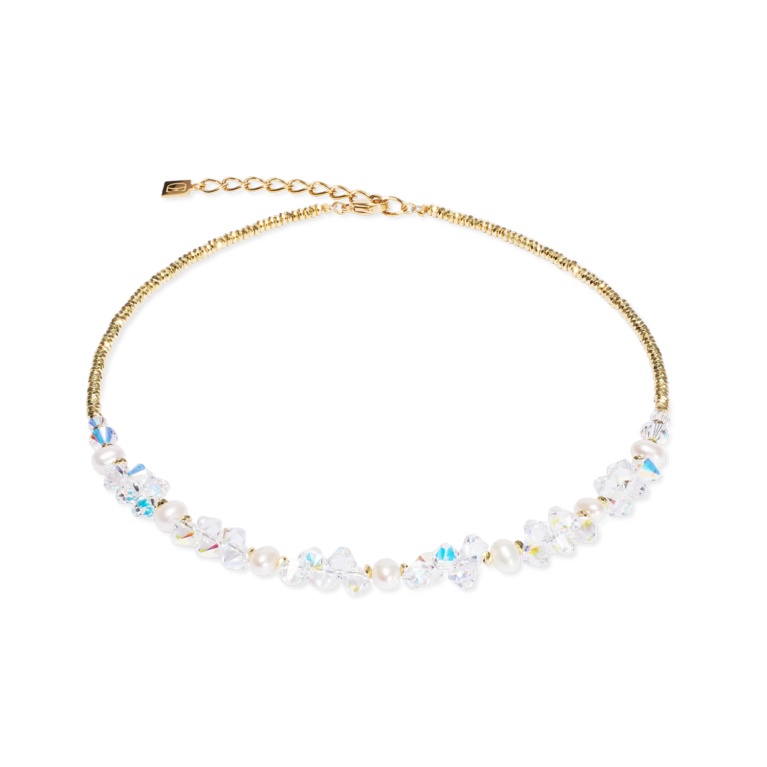 Necklace Dancing Crystals & Pearls gold