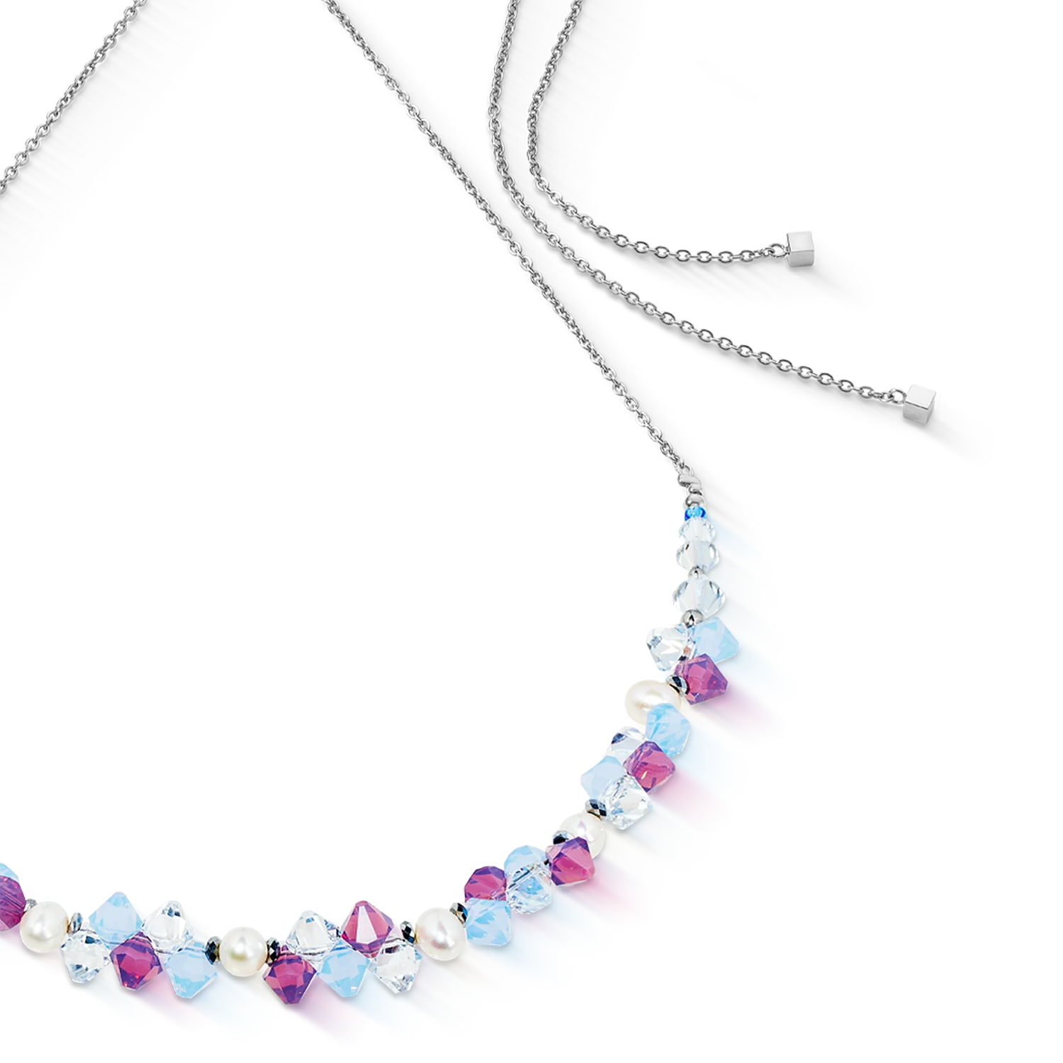Necklace Dancing Crystals & Pearls lilac-blue - Image 2