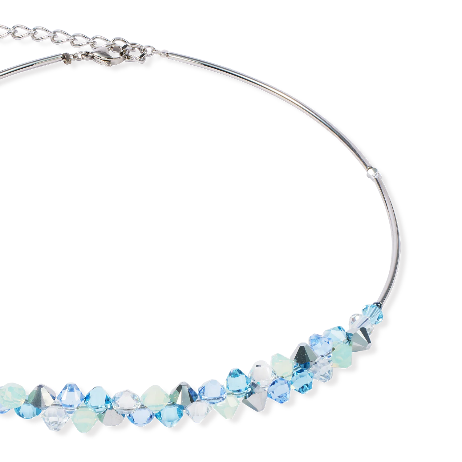 Necklace Dancing Crystals silver-blue - Image 2