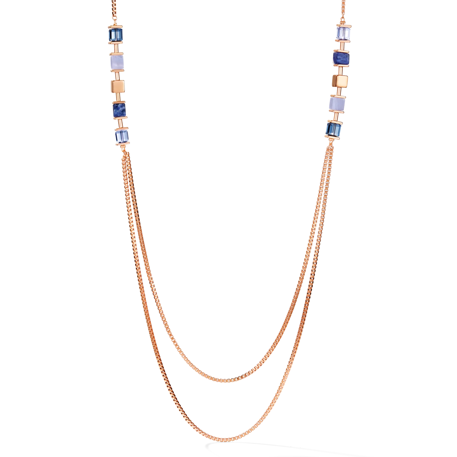 Necklace GeoCUBE® & chain large blue - Image 4