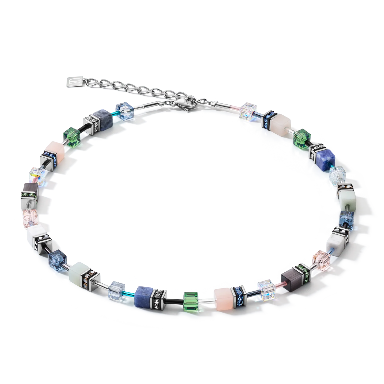 Necklace GeoCUBE® Crystals & Gemstones blue-green