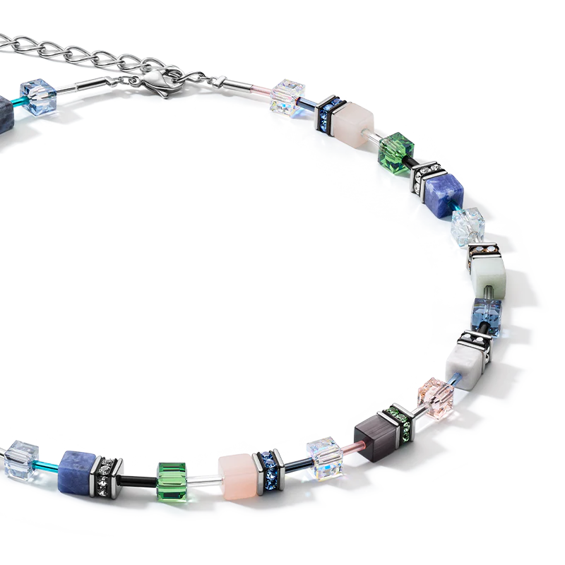 Necklace GeoCUBE® Crystals & Gemstones blue-green - Image 2